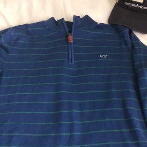 Vineyard Vines Boys Blue w/Green Stripe Sweater
